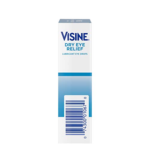 Visine Dry Eye Relief Lubricant Eye Drops with Polyethylene Glycol 400 to Moi...