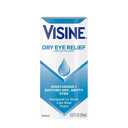 Visine Dry Eye Relief Lubricant Eye Drops with Polyethylene Glycol 400 to Moi...