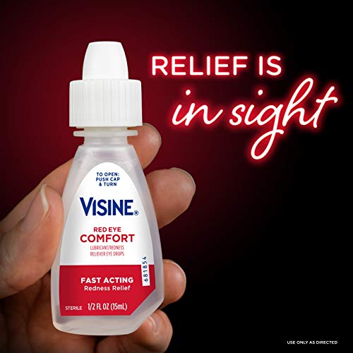 Visine Red Eye Comfort Redness Relief Eye Drops to Help Relieve Red Eyes Due ...