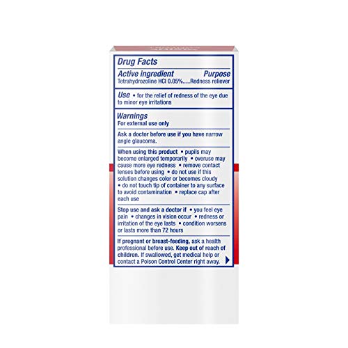 Visine Red Eye Comfort Redness Relief Eye Drops to Help Relieve Red Eyes Due ...