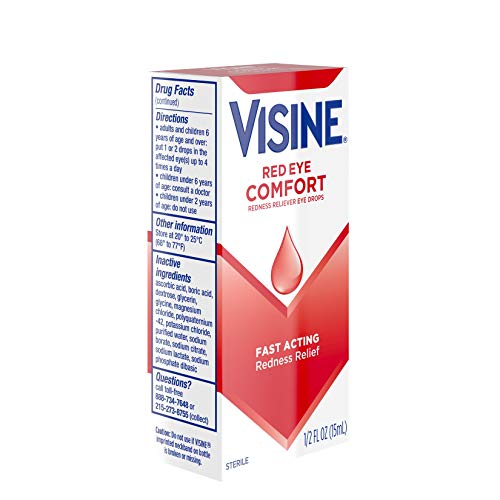 Visine Red Eye Comfort Redness Relief Eye Drops to Help Relieve Red Eyes Due ...