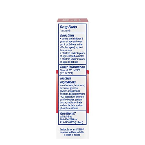 Visine Red Eye Comfort Redness Relief Eye Drops to Help Relieve Red Eyes Due ...