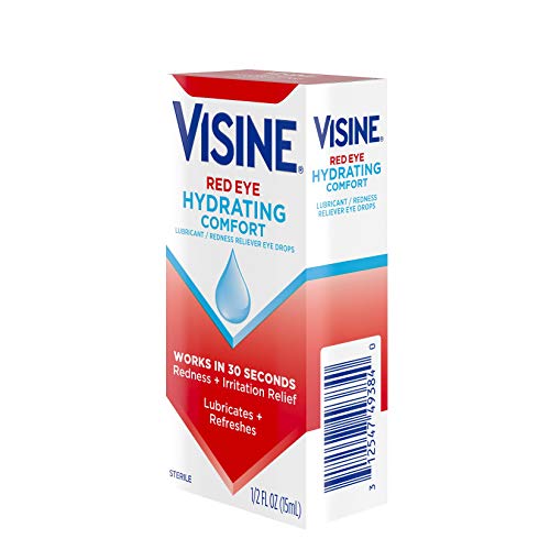 Visine Red Eye Hydrating Comfort Redness Relief and Lubricant Eye Drops to He...