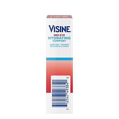Visine Red Eye Hydrating Comfort Redness Relief and Lubricant Eye Drops to He...