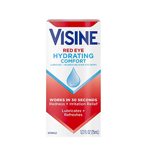 Visine Red Eye Hydrating Comfort Redness Relief and Lubricant Eye Drops to He...