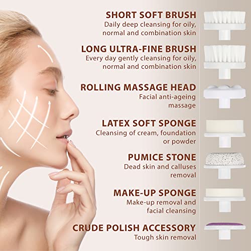 Facial Cleansing Brush for Women | Oily Mixed Normal and Dry Skin Exfoliating...