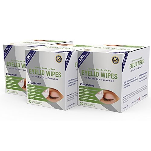 Premium Eyelid Wipes With Tea Tree and Coconut Oil - Cleansing Eye Wipes for ...