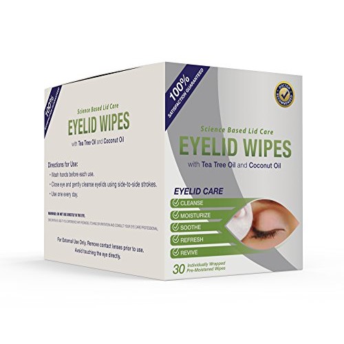 Premium Eyelid Wipes With Tea Tree and Coconut Oil - Cleansing Eye Wipes for ...