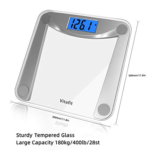 Vitafit Digital Body Weight Bathroom Scale Weighing Scale with Step-On Techno...