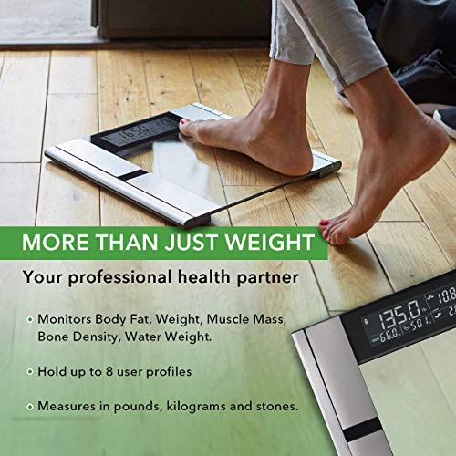 Vitagoods Form Fit Digital Scale and Body Analyzer-Tracks Fat, Weight, Muscle...