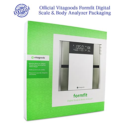 Vitagoods Form Fit Digital Scale and Body Analyzer-Tracks Fat, Weight, Muscle...
