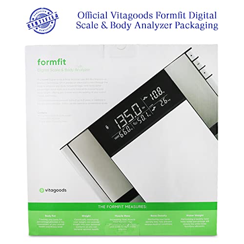 Vitagoods Form Fit Digital Scale and Body Analyzer-Tracks Fat, Weight, Muscle...