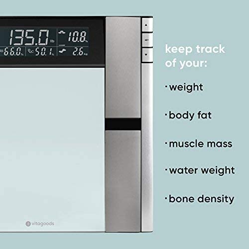Vitagoods Form Fit Digital Scale and Body Analyzer-Tracks Fat, Weight, Muscle...