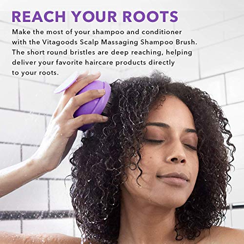 Vitagoods Scalp Massaging Shampoo Brush - Handheld Vibrating Massager, Water-...