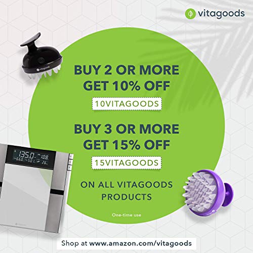 Vitagoods Scalp Massaging Shampoo Brush - Handheld Vibrating Massager, Water-...