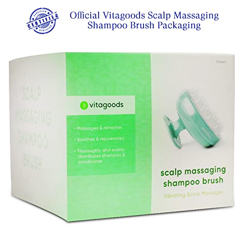 Vitagoods Scalp Massaging Shampoo Brush - Handheld Vibrating Massager, Water-...