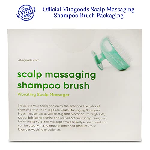 Vitagoods Scalp Massaging Shampoo Brush - Handheld Vibrating Massager, Water-...