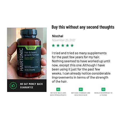 Hair Growth Supplement for Men - Grow Hair, Stop Hair Loss & Regrow Hair, Bea...