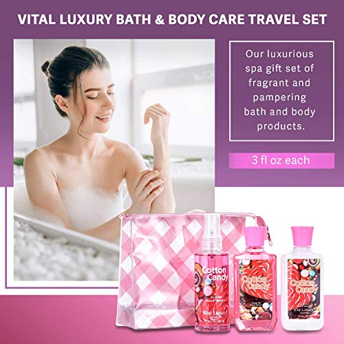 Vital Luxury Bath & Body Care Travel Set - Home Spa Set with Body Lotion, Sho...