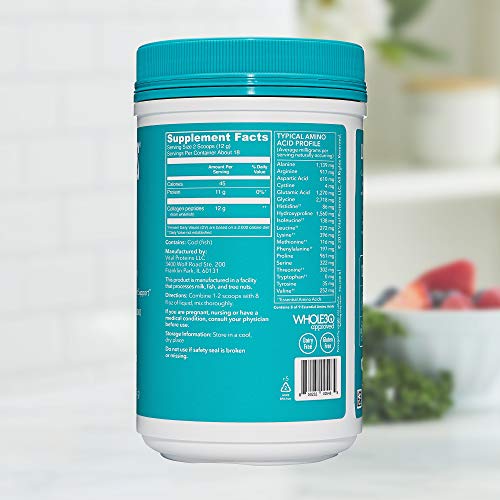 Vital Proteins Marine Collagen Peptides Powder Supplement for Skin Hair Nail ...