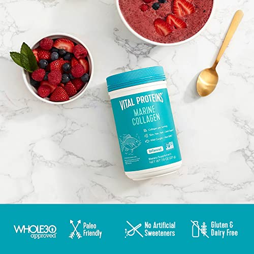 Vital Proteins Marine Collagen Peptides Powder Supplement for Skin Hair Nail ...