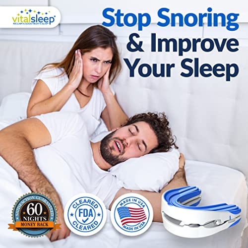 VitalSleep Anti-Snoring Mouthpiece, Adjustable Jaw Positioning, Custom Teeth ...