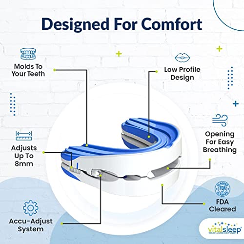 VitalSleep Anti-Snoring Mouthpiece, Adjustable Jaw Positioning, Custom Teeth ...
