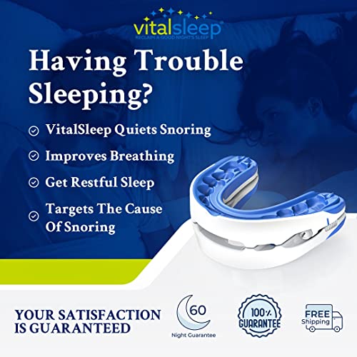 VitalSleep Anti-Snoring Mouthpiece, Adjustable Jaw Positioning, Custom Teeth ...