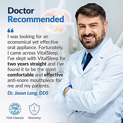 VitalSleep Anti-Snoring Mouthpiece, Adjustable Jaw Positioning, Custom Teeth ...
