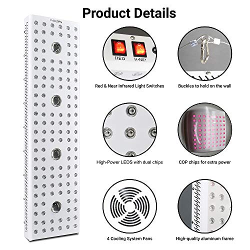 VitaliZEN Red Light Therapy Device, 1200 Watts, 660&850nm Deep Red and Near I...