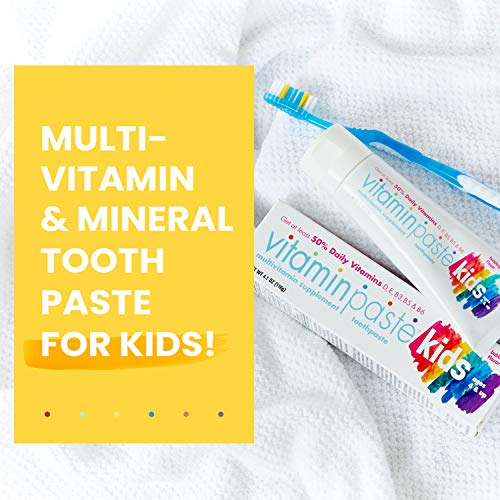 Vitaminpaste Kids Toothpaste with Daily Multivitamins B3, B5, B6, D, E, Xylit...