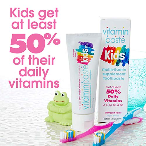 Vitaminpaste Kids Toothpaste with Daily Multivitamins B3, B5, B6, D, E, Xylit...