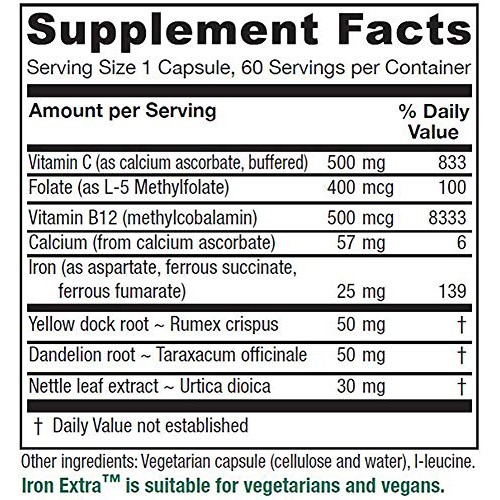 Vitanica Iron Extra, Iron Supplement Enhanced Absorption with Vitamin C 500mg...