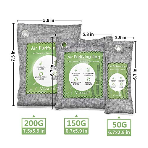 16 Pack Bamboo Charcoal Air Purifying Bag, Activated Charcoal Bags Odor Absor...