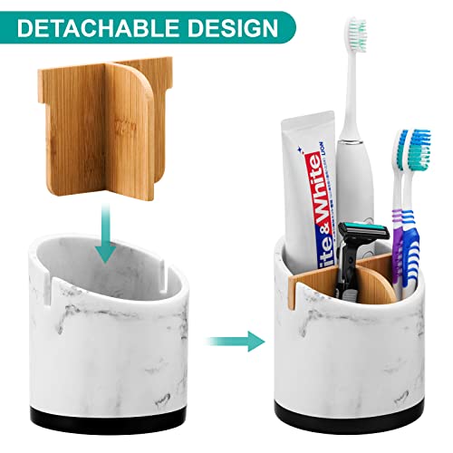 VITVITI Toothbrush Holders for Bathrooms, 3 Slots Tooth Brush/Toothpaste Hold...