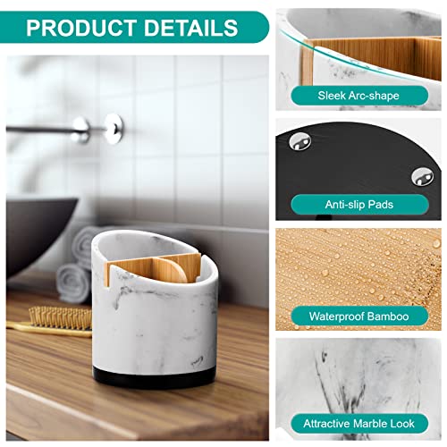 VITVITI Toothbrush Holders for Bathrooms, 3 Slots Tooth Brush/Toothpaste Hold...