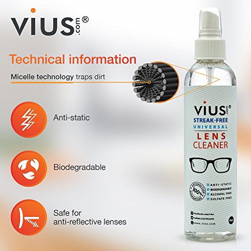 Lens Cleaner Kit – vius Premium Lens Cleaner Spray for Eyeglasses, Cameras, a...