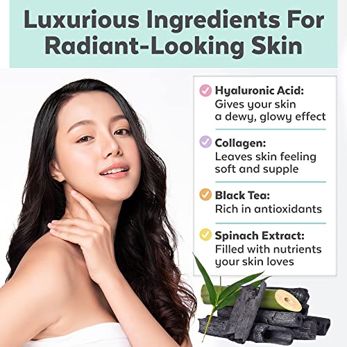 Face Masks Skin care - Charcoal Facial Mask with Collagen & Hyaluronic Acid f...