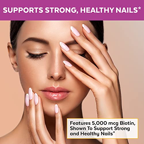 Organic Hair Skin and Nails Vitamins – Womens Vitamins with Biotin 5000 mcg, ...