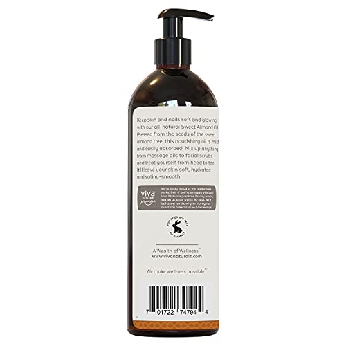Sweet Almond Oil - Unrefined Sweet Almond Oil for Skin, Face and Body, Perfec...