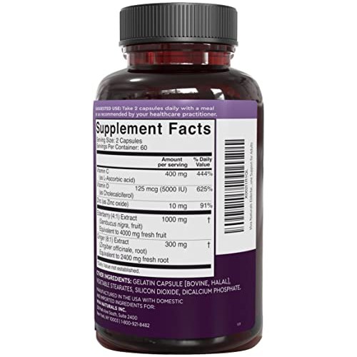 Viva Naturals Elderberry, Vitamin C, Zinc, Vitamin D 5000 IU & Ginger - Antio...