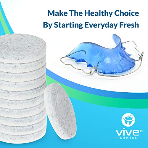 Vive Dental Retainer & Denture Cleaner Tablets (90 Ct) - For Mouthguard, Nigh...