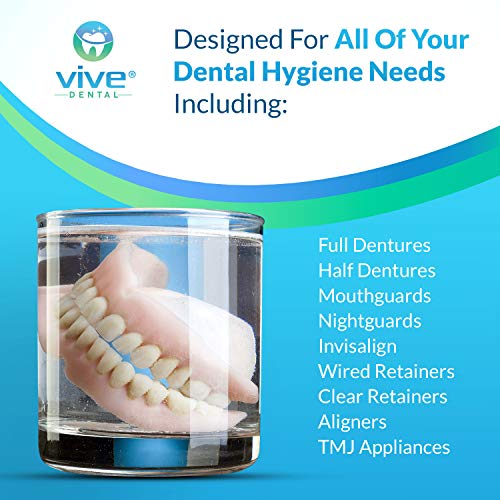 Vive Dental Retainer & Denture Cleaner Tablets (90 Ct) - For Mouthguard, Nigh...