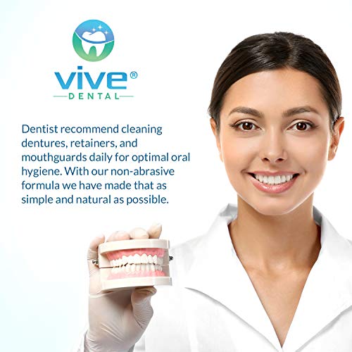 Vive Dental Retainer & Denture Cleaner Tablets (90 Ct) - For Mouthguard, Nigh...