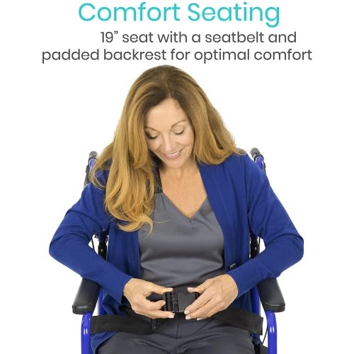 Vive Mobility Folding Transport Wheelchair - Aluminum Chair with Hand Brake -...