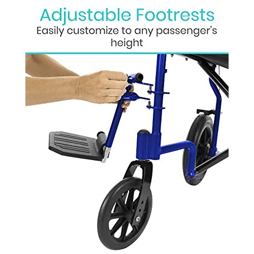 Vive Mobility Folding Transport Wheelchair - Aluminum Chair with Hand Brake -...