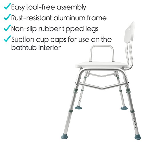 Vive Bariatric Tub Transfer Bench - Heavy Duty Bath Shower Assist - Handicap ...