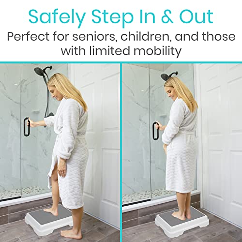 Vive Bath Step Stool (4.5") - Slip Resistant, Stackable, Indoor/Outdoor - Saf...