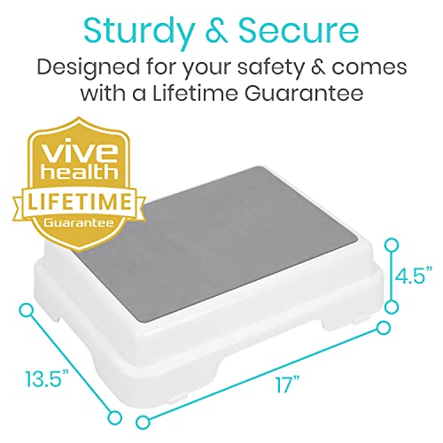 Vive Bath Step Stool (4.5") - Slip Resistant, Stackable, Indoor/Outdoor - Saf...