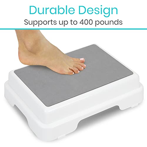 Vive Bath Step Stool (4.5") - Slip Resistant, Stackable, Indoor/Outdoor - Saf...